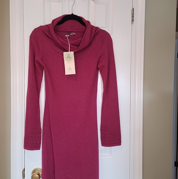 PRANA Kaya sweater dress: Plum Red - Picture 1 of 4